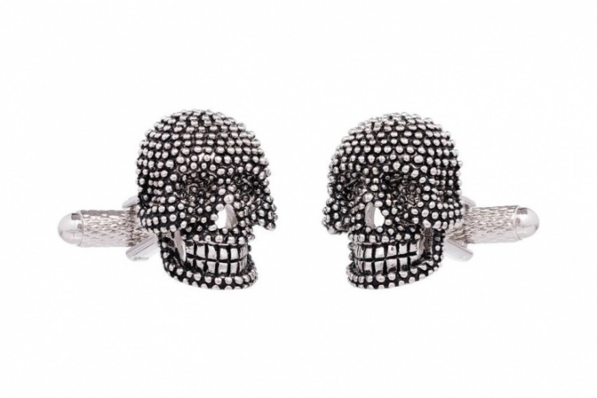 Silver and Black Skull Cufflinks